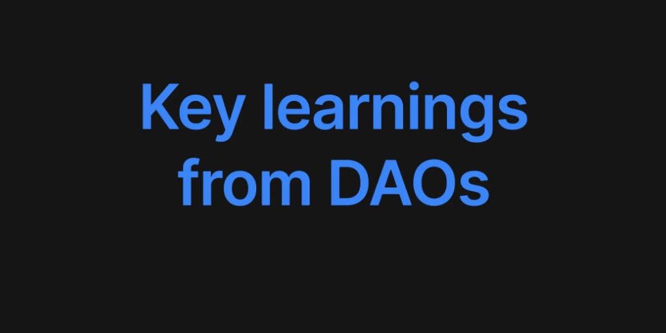 Thumbnail of Key learnings from DAOs