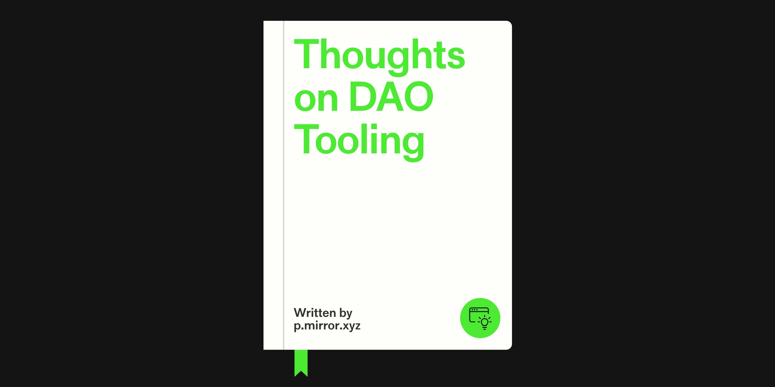 Thumbnail of Thoughts on DAO Tooling